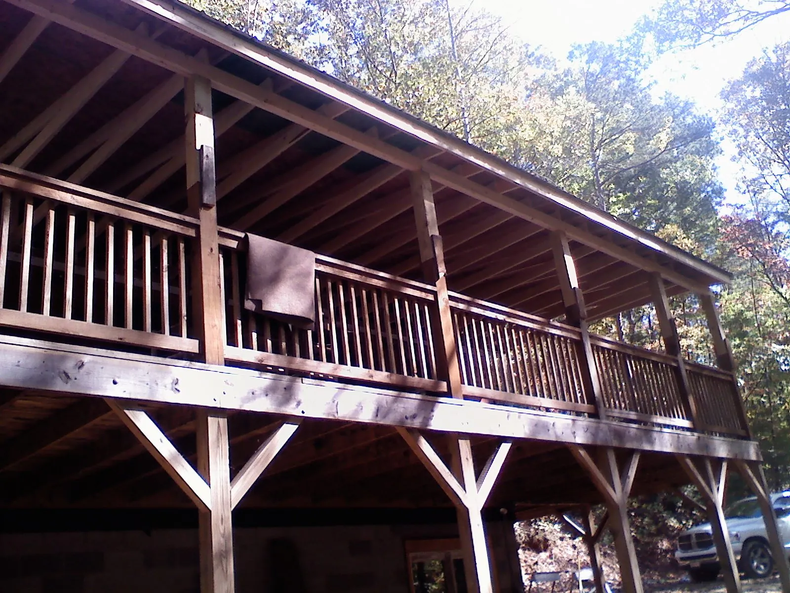 Timber framing under a new elevated porch and deck — Roof Leak Repair in Delta by Roofing Brothers